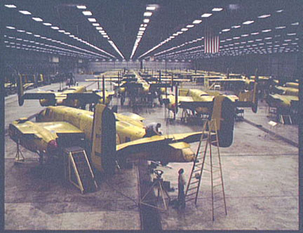 Assembling B-25s at North American Aviation