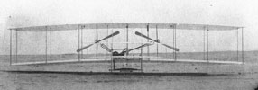 Front view of the completed Flyer on its launching rail. 