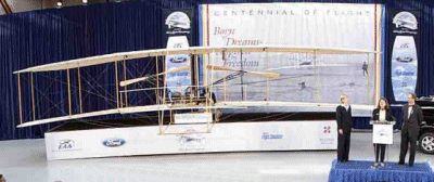 The EAA unveiled a 1903 Wright Flyer Reproduction at Regan national airport.