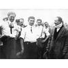 left to right: Frank Coffyn, Duval La Chapelle, Walter Brookins, Roy Knabenshue, Jacques de Lesseps and others at an unidentified air meet.