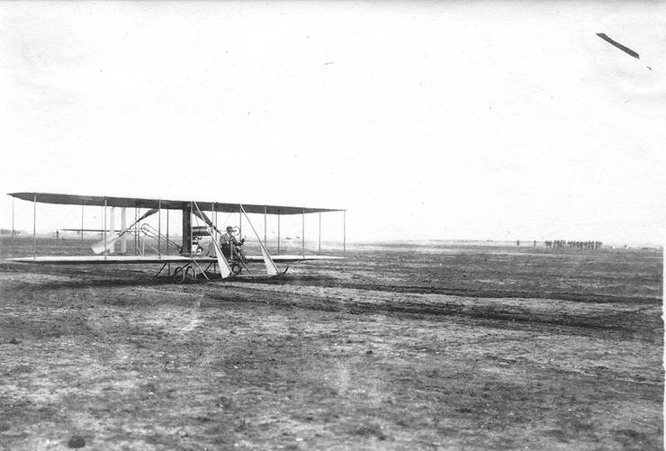 Frank Coffyn aboard Model B, Fort Sam Houston, Texas.
