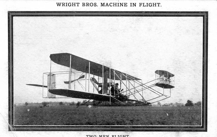 Postcard of Wright transitional aircraft.