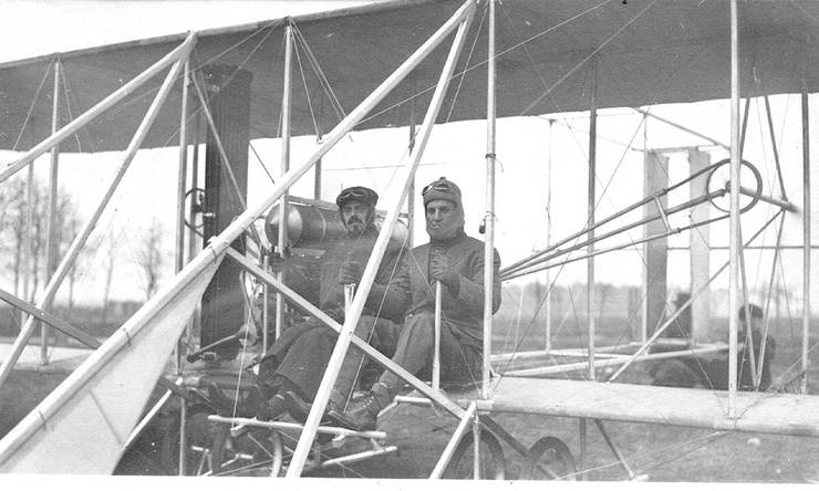 Frank Coffyn and E.S.L. Randolph prior to take off.