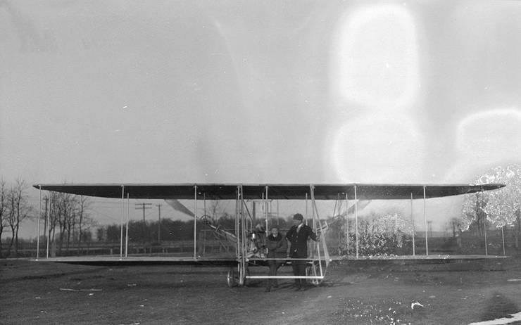 Philip Parmalee and Frank Coffyn in front of a Wright Model B.