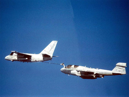 Prowler flying over Pacific Ocean