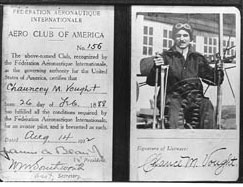 Vought's pilot's license