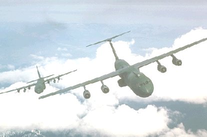 C-141 Starlifter and a C-130 Hercules