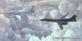 KC-135 Stratotanker rendezvous with B-1B bomber