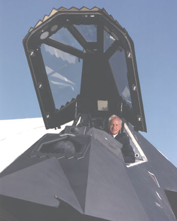 Lockheed�s Ben Rich in an F-117
