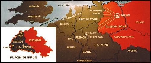 Map of divided Germany