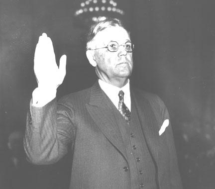 Brown taking oath