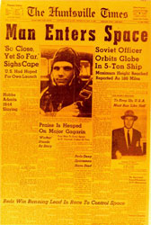 �Man Enters Space� headline