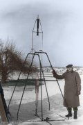 Robert Goddards launch of the first liquid-propelled rocket, 1926. 