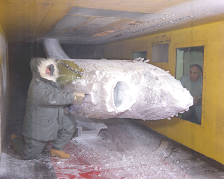 Transport engine being tested at Icing Research Tunnel