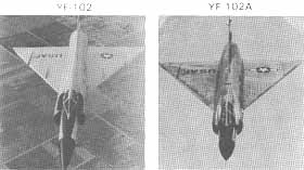 YF 102 showing area rule