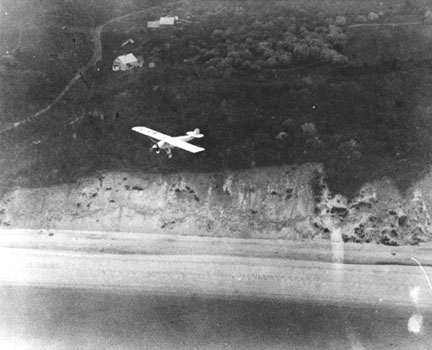 Aerial view of Spirit of St. Louis in flight