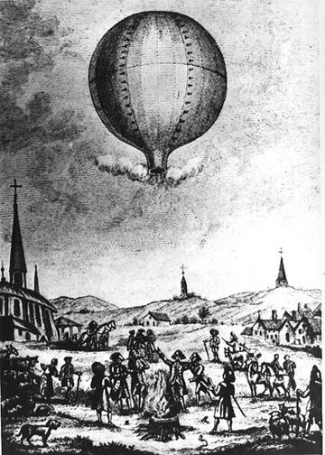 The first public balloon ascent, June 1783.