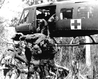 The U.S. Army "Dustoff" helicopter, the Bell UH-1 Huey