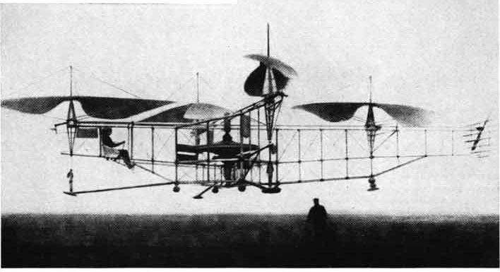 This helicopter, built by Eti&eacute;nne Oehmichen, had four lifting airscrews and five auxiliary propellers