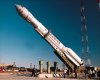Proton launch vehicle erection