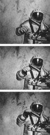 Still shots Aleksey Leonov's spacewalk in March 1965