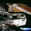 Astronauts working on space station anchored to Canadarm