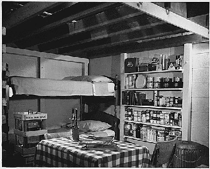 Supplies in fallout shelter 