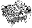  A cutaway drawing of the 1903 Wright Flyer engine