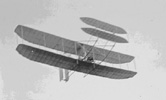 A close-up of the Flyer 3 in flight.