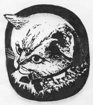 image of a woodcut of a kitten engraved by Wilber Wright used as an end note icon